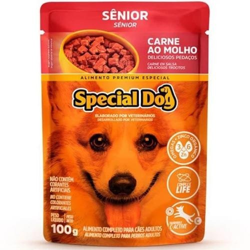 Ração Special Dog Sachê Senior Carne Ao molho - 100g