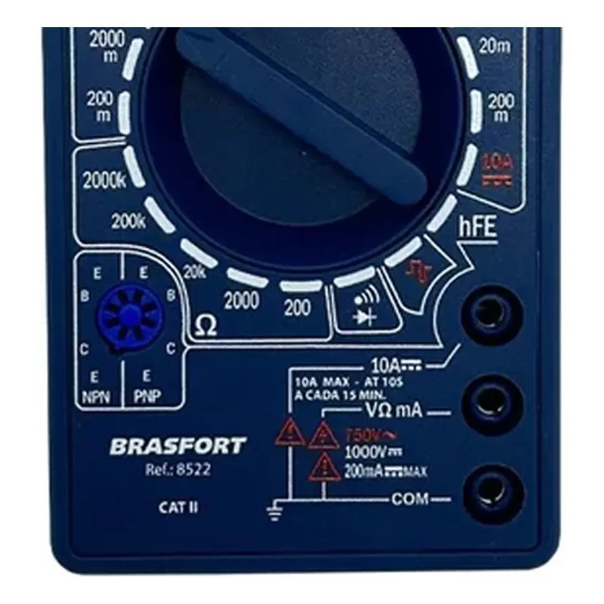 Multímetro Digital Profissional Portátil C/ Bip E Cabo Teste meter Brasfort 8522 / DT830B