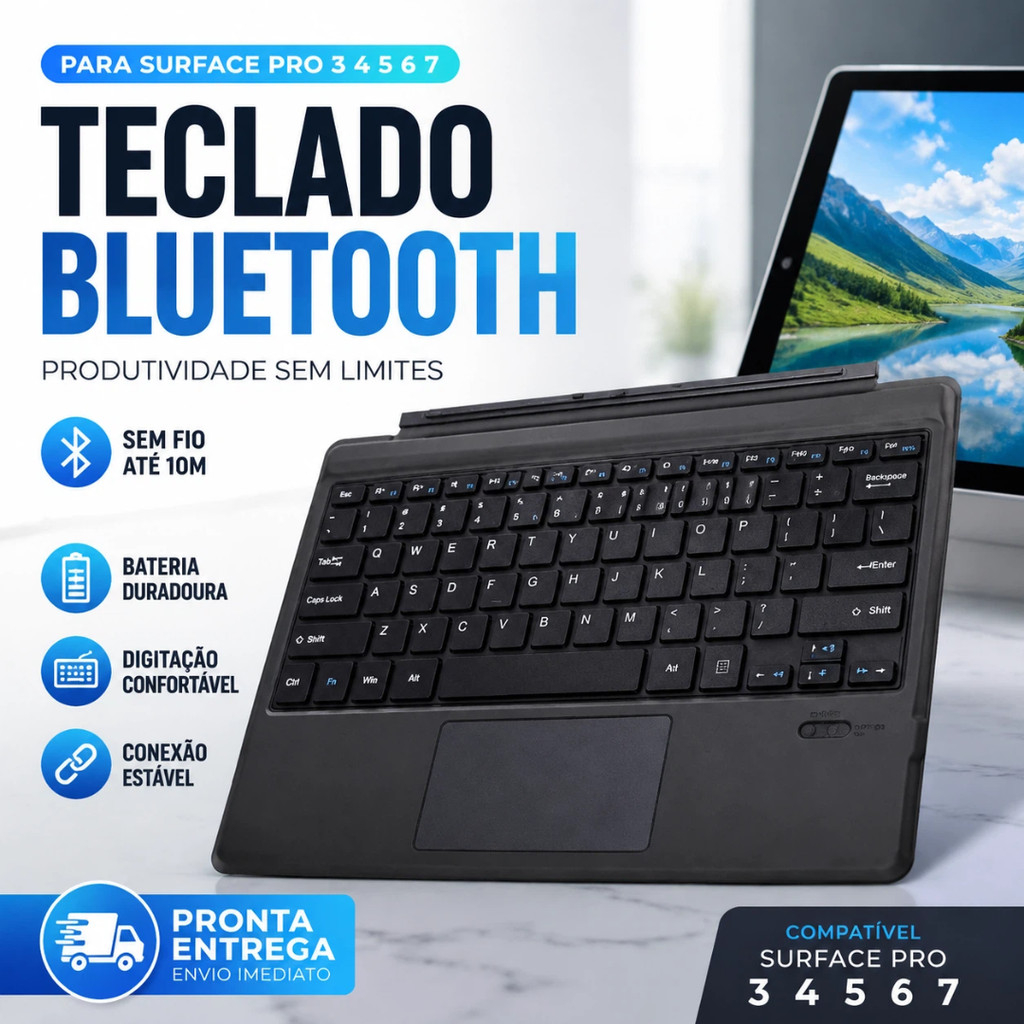Teclado Bluetooth Sem Fio Capa Teclado Para Microsoft Surface Pro 3 4 5 6 7
