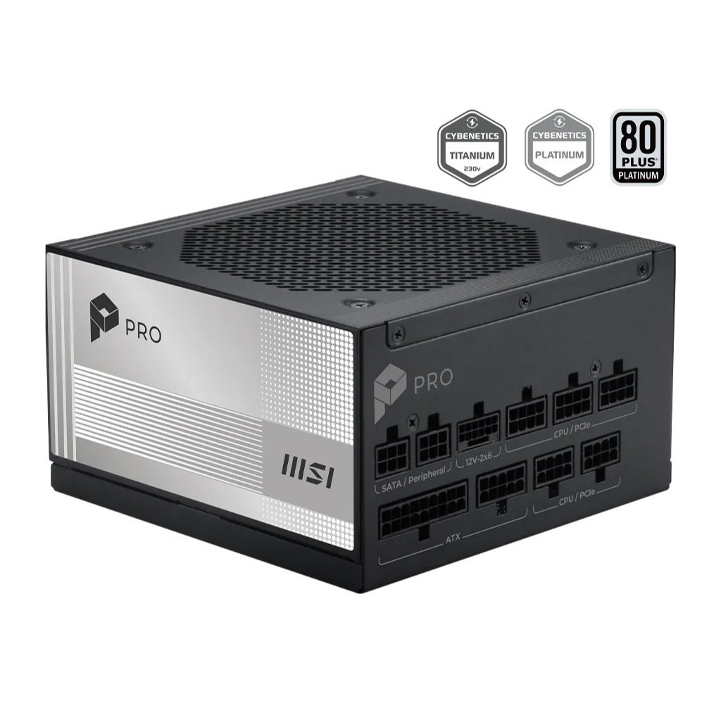 FONTE MSI PRO A850PL PCIE5, 850W, 80 PLUS PLATINUM, MODULAR, C/CABO, PRETO