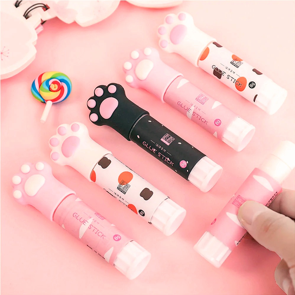 Cola Bastão Cat Paw Kawaii Pata de Gatinho - Papelaria Fofa Patinha de Gato Cute