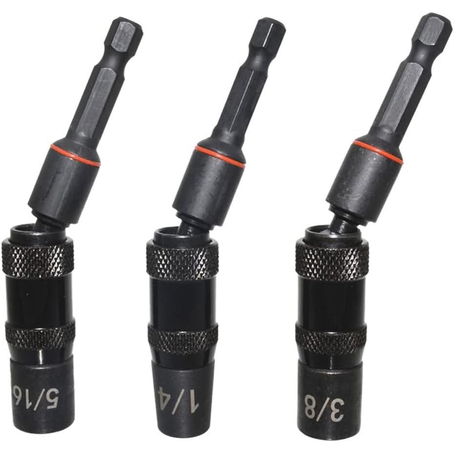 3pcs Magnetic Pivoting Nut Driver Set Hex Shank Quick Change Power Nut Driver Drill Bit Impact Driver Socket Set Nut Set