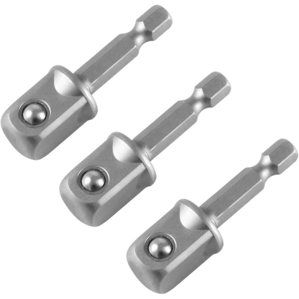 Upgraded 1/2 Inch Impact Grade Socket Adapter Set 3 Pcs Square Socket Adapter Drill Bits Impact Driver Power Bit Set for