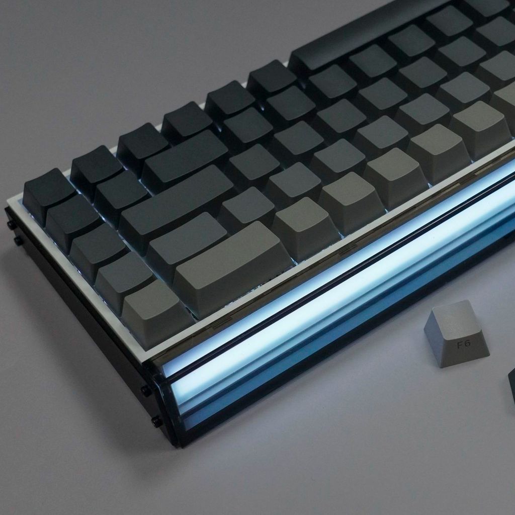 134 Teclas Cinza Escuro Lado Impresso RGB Retroiluminado Keycaps Perfil OEM PBT De Tiro Duplo Para Teclado Mecânico