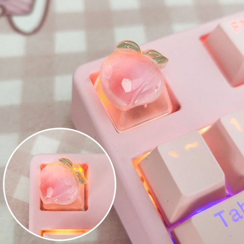 Novo Diy Frutas Transparente Keycaps Para Teclado Mecânico Morango Pêssego ESC Suplemento OEM R4 Teclas