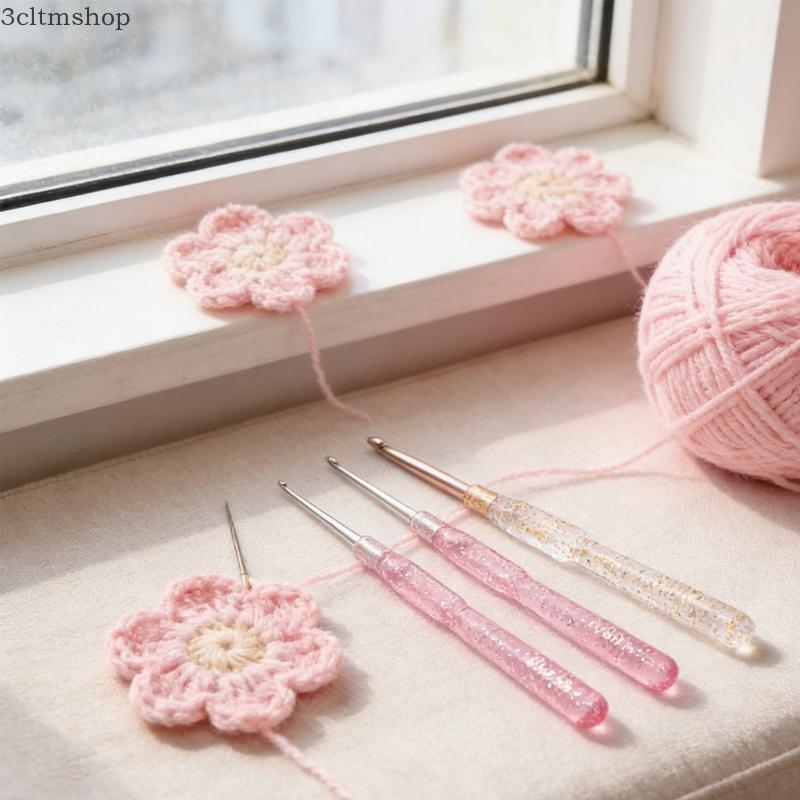 blg Designs Ergonômicos Gancho Crochê Alça Borracha Rosa Artesanato Vários Tamanhos