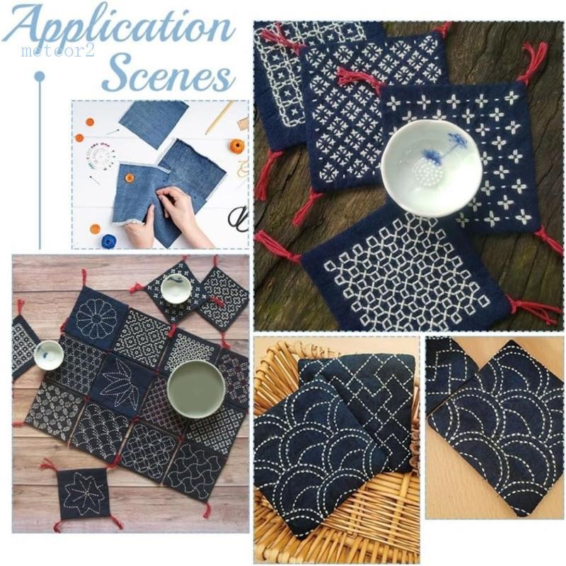 meteor2 Conjunto Bordado Sashiko 45 Unidades Inclui Designs Protetores Argola