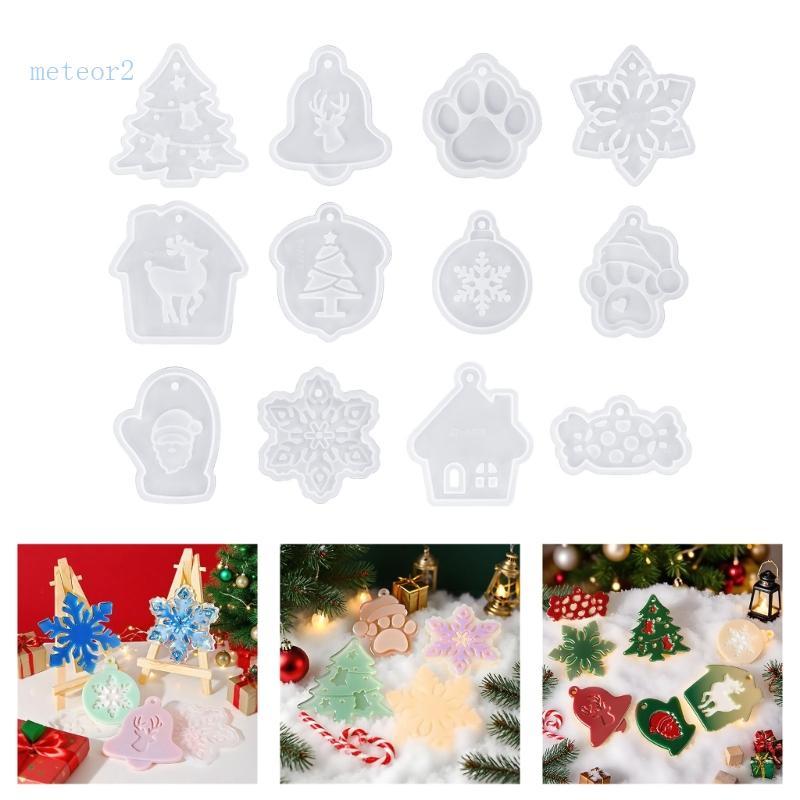 meteor2 Conjunto Moldes Silicone Natal Para Decorações Férias Designs Neve Renas