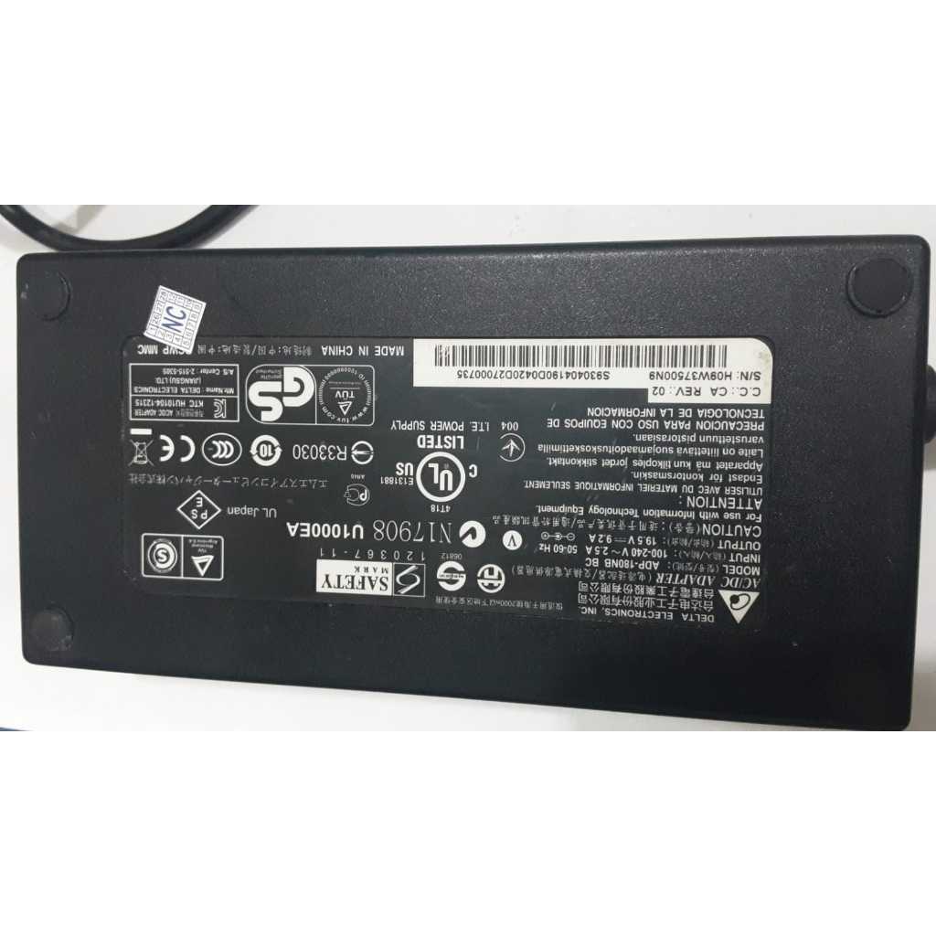 Fonte Delta 180W 19.5V 9.23A - Modelo ADP-180NB para Notebook Dell/Alienware - Carregador Original