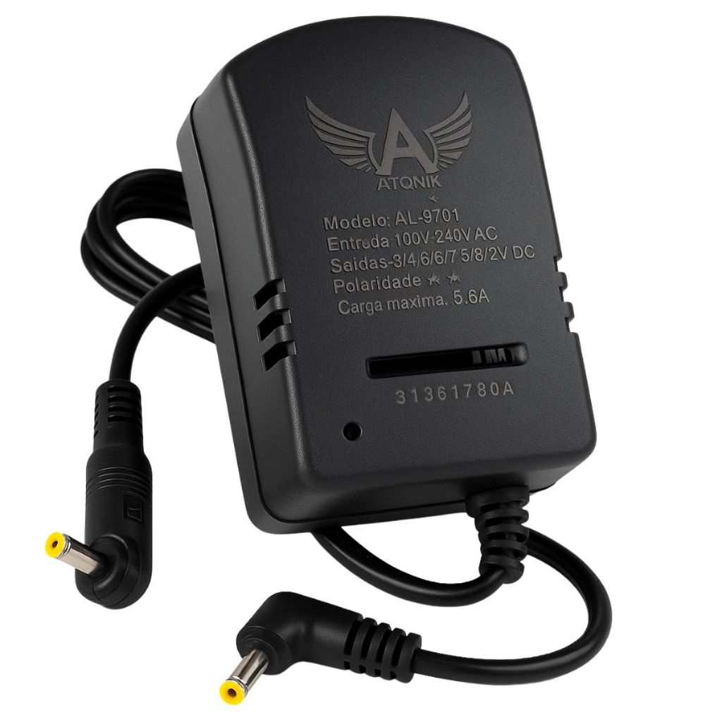 Fonte Carregador Universal Bivolt 3a 12v Adaptadores