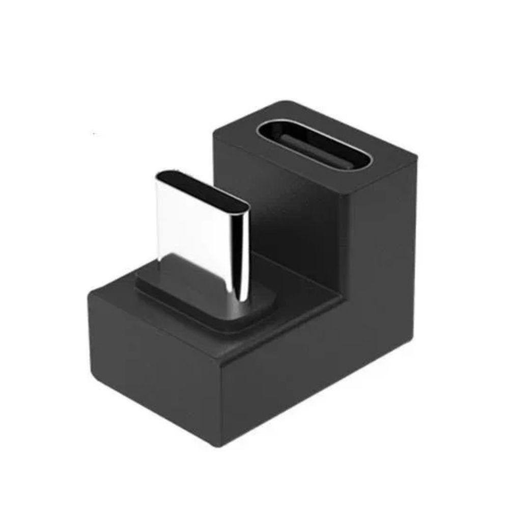 Adaptador Tipo C Macho para Tipo C Fêmea 90° OTG 10Gbps