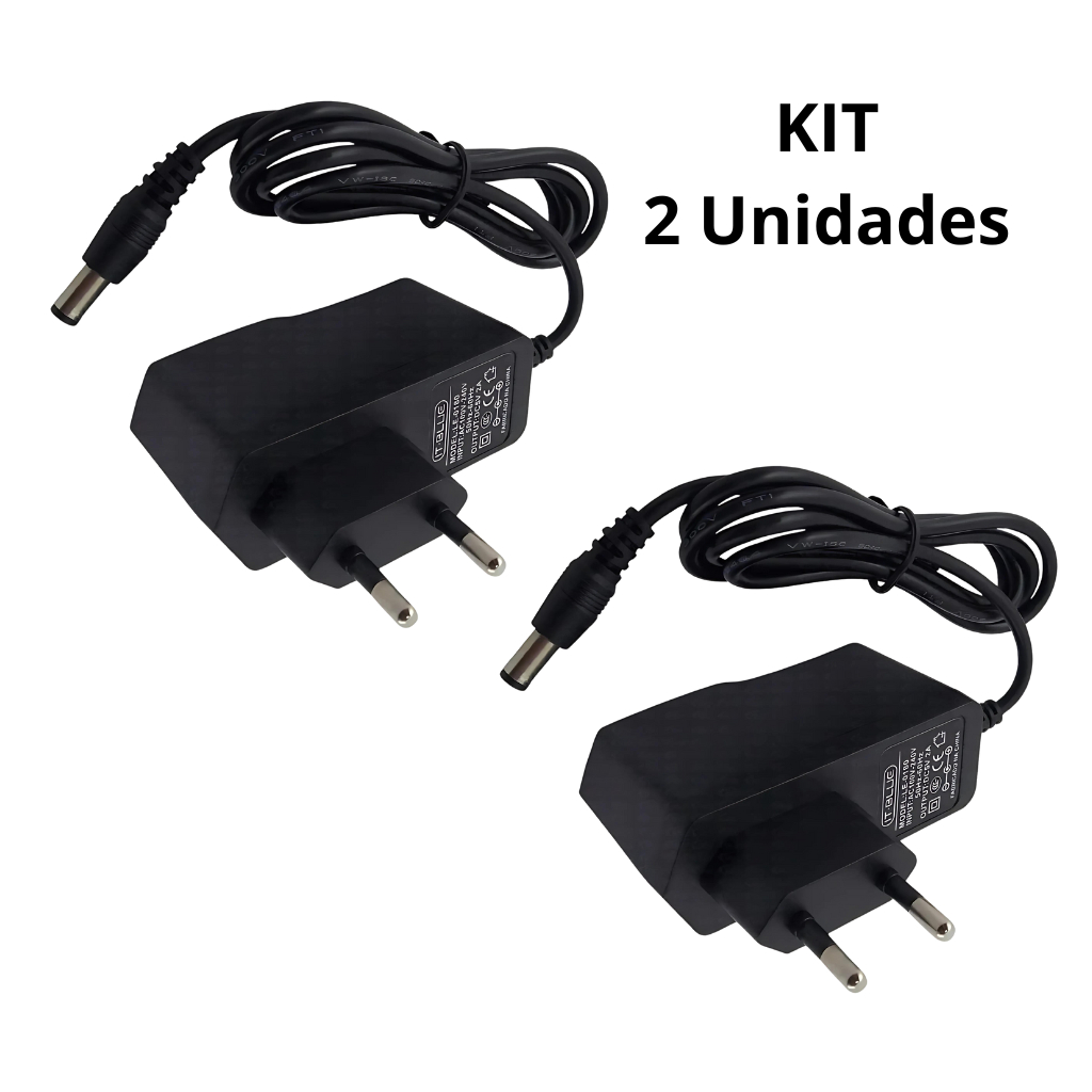 Kit 2 Unidades Fonte de Alimentação TV Box 5V 2A P4 - Adaptador Bivolt Universal - Ideal para Roteadores e TV Box