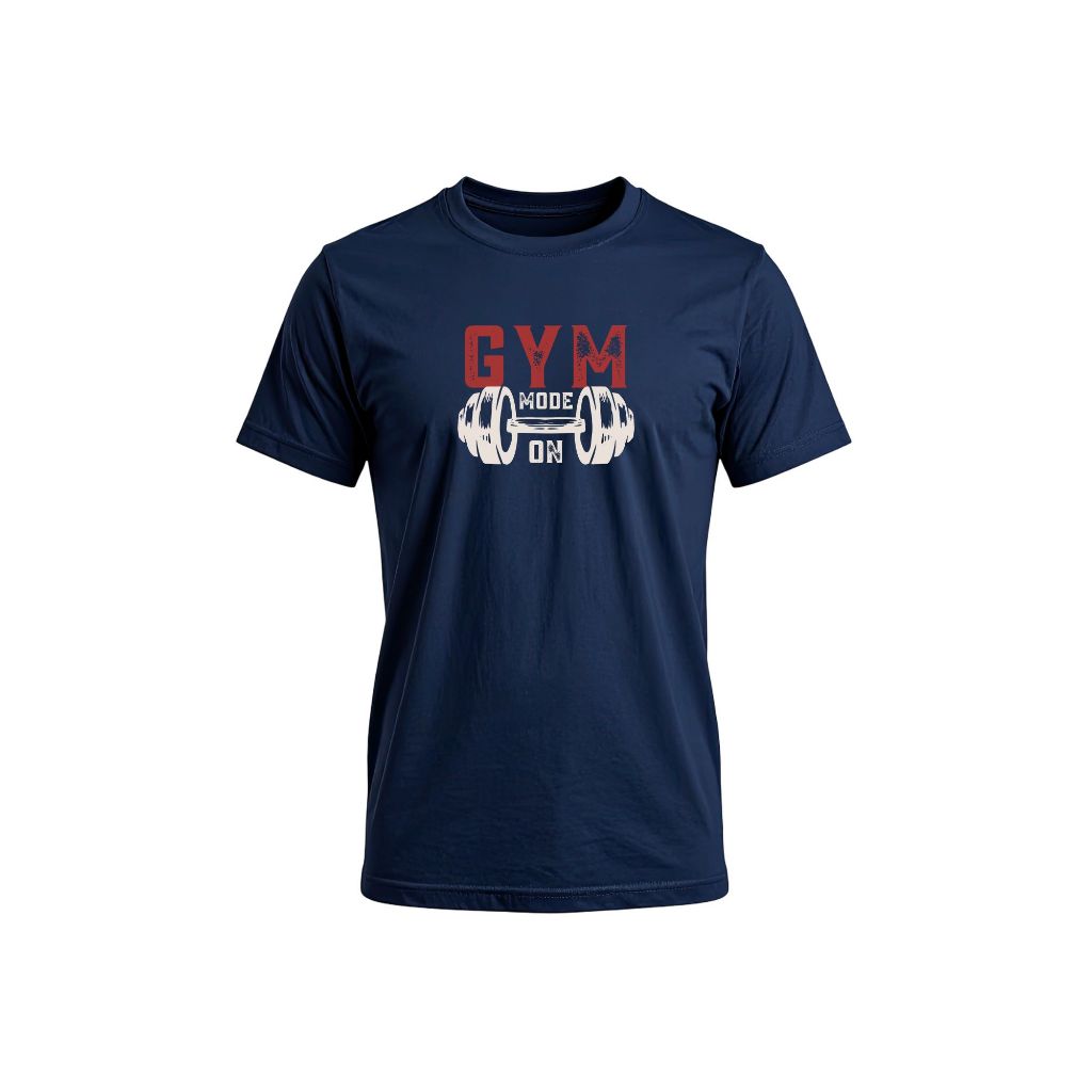 Camiseta Academia GYM Mode On Fitness Estilo Treino Unissex Algodão