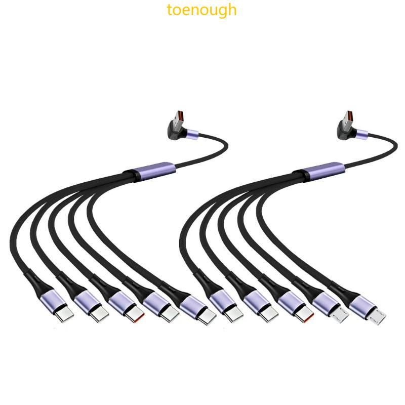 Toe 60cm 150cm Multi Charging Data Cable 66W USB Cabo De Carregamento Rápido Com 5 Pinos Type C Conector Divisor Para Te