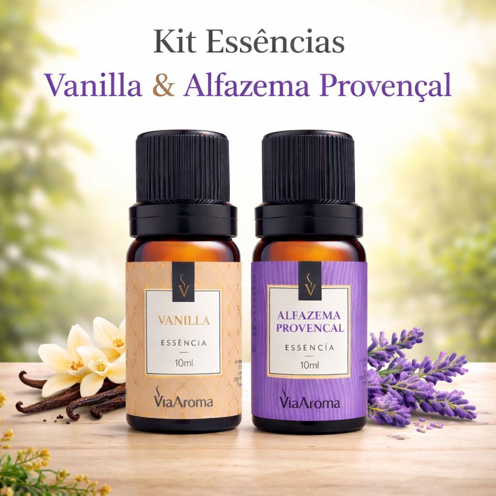Kit 2 Essencias Arromaticas 10Ml Via Clássicas para Difusor Aromatizador de Ambientes Via Aroma 10ml