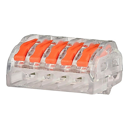 Kit 50 Peças Conector Compacto Elétrico Emenda Rápida E Derivação 5 vias Alavanca