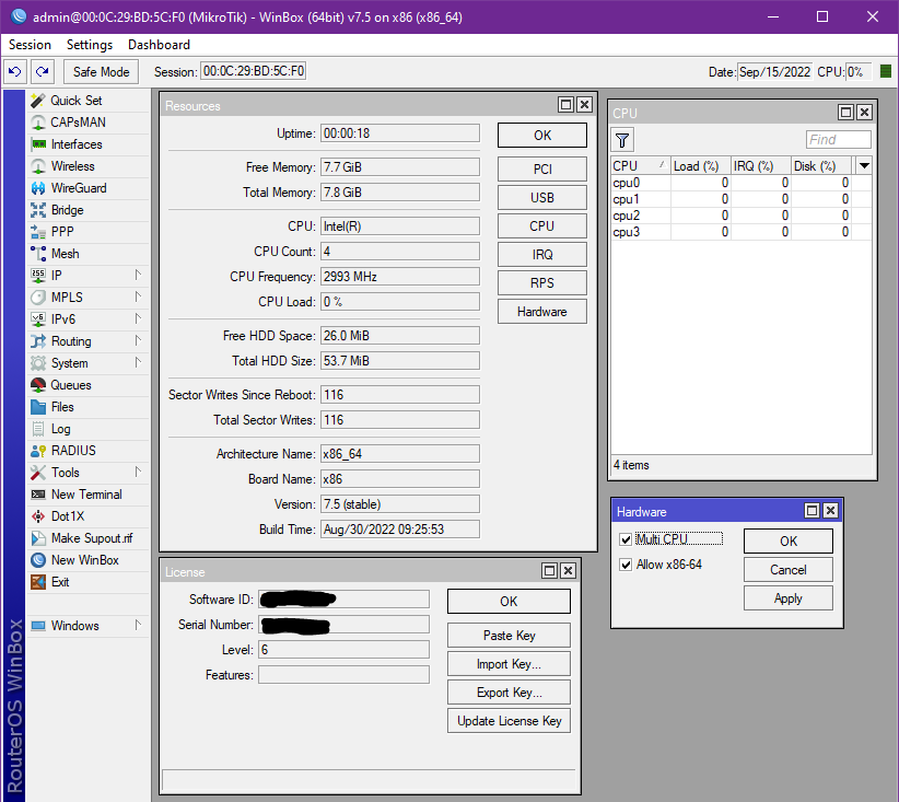 Mikrotik VMWare Virtual Machine RouterOS CHR L6 Unlimited