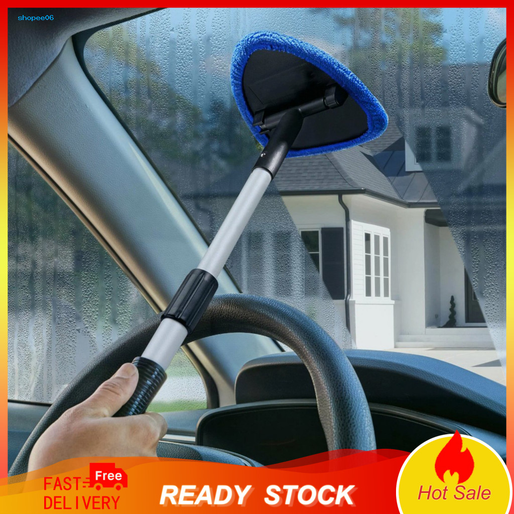 Retractable Pole Car Detailing Brush with Replaceable Microfiber Cloth Windshield – Window for Easy for Cars