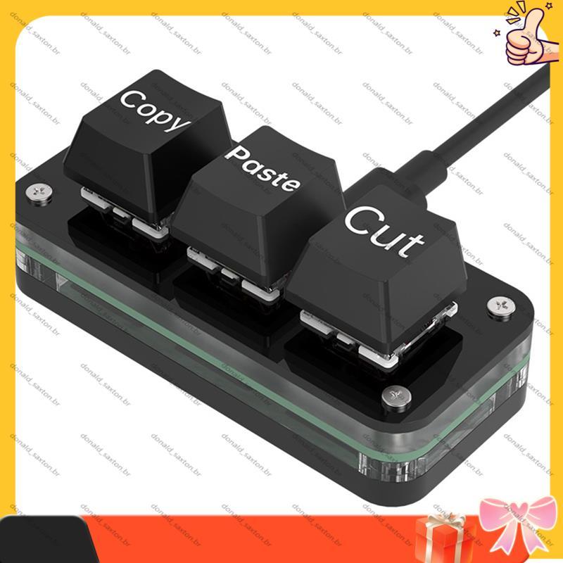 [Rápido D] Teclado De Programação Macro De 3 Teclas Para Jogos Photoshop Hotswap Copiar Colar Macropad Fácil Instalação