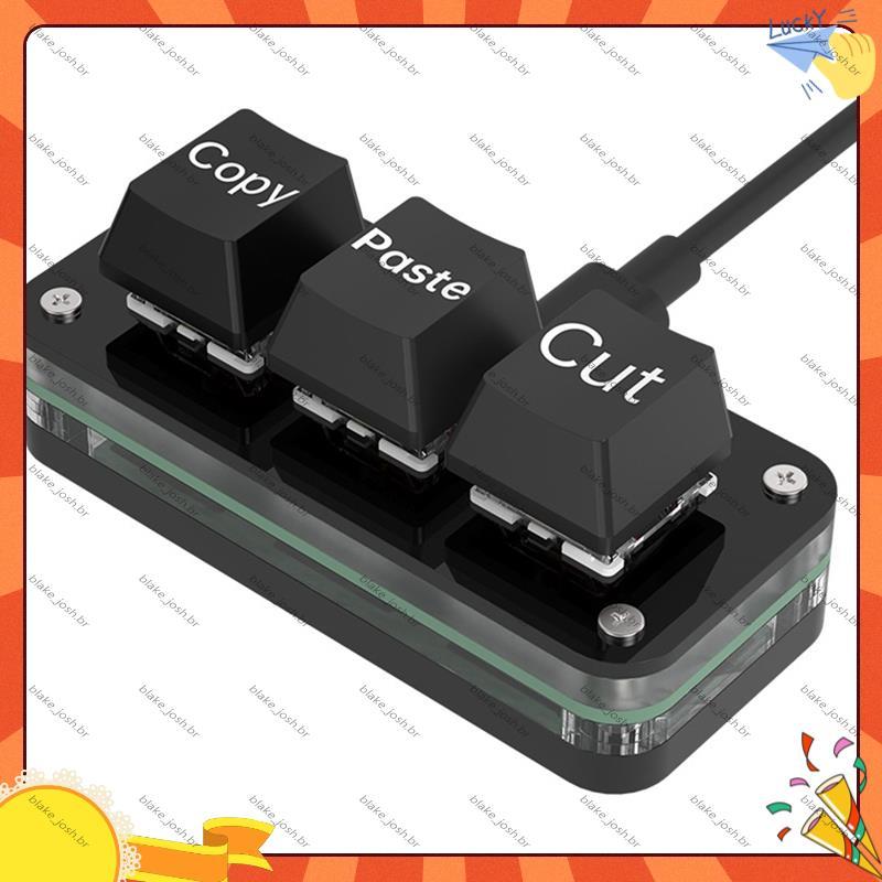 [Qualidade B] Teclado De Programação Macro De 3 Teclas Para Jogos Photoshop Hotswap Copiar Colar Macropad Fácil Instalaç