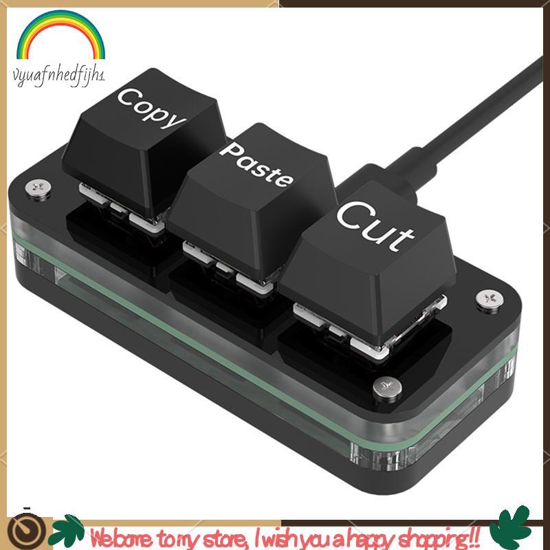 Teclado De Programação Macro De 3 Teclas Para Jogos Photoshop Hotswap Cópia Pasta Macropad Fácil Instalação De Usar Pret
