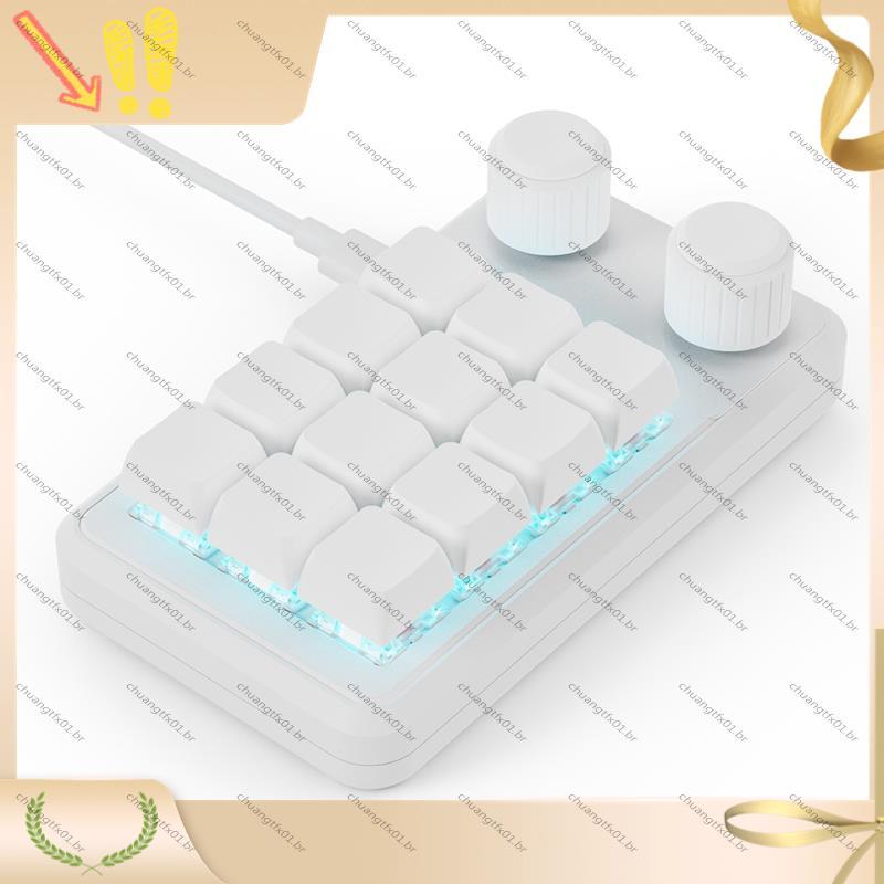 [Promover C] Programação Macro Teclado Com Fio Personalizado RGB 12 Teclas Copiar Colar Botão Para Jogos Hotswap Macropa