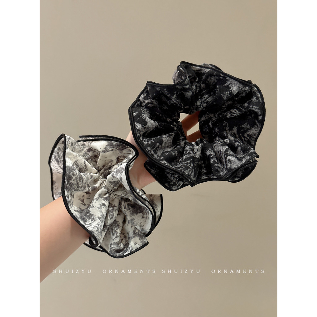 Pintura a tinta Scrunchy anel de cabelo feminino High-End sentir 2026 novo estilo bola cabeça gravata cabelo cabeça cord