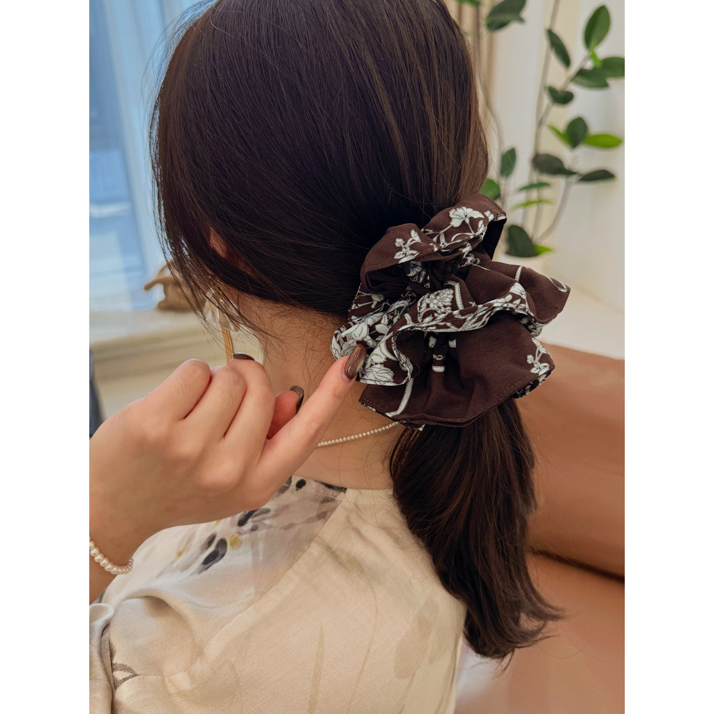 Estilo coreano Floral Scrunchy anel de cabelo 2026 novo estilo High-End moda bola cabeça rabo de cavalo flor cabeça cord