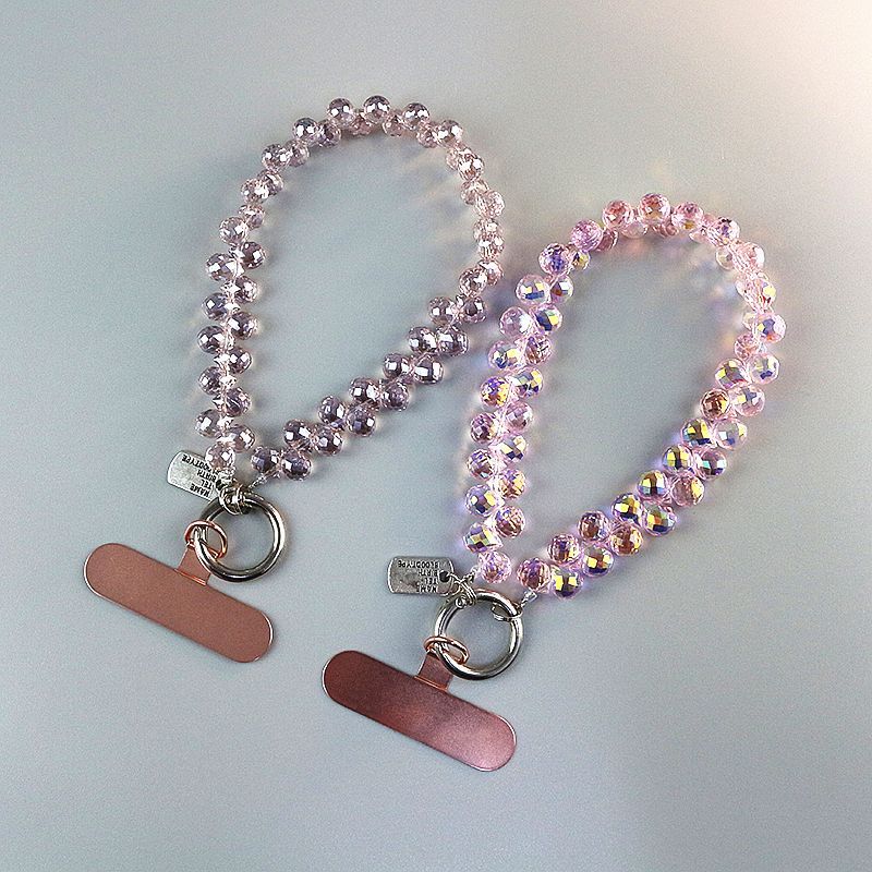 [Envio em 24 horas] Contas de vidro Corrente para celular High-End Requintada Pulseira feminina Corrente de cristal Cord