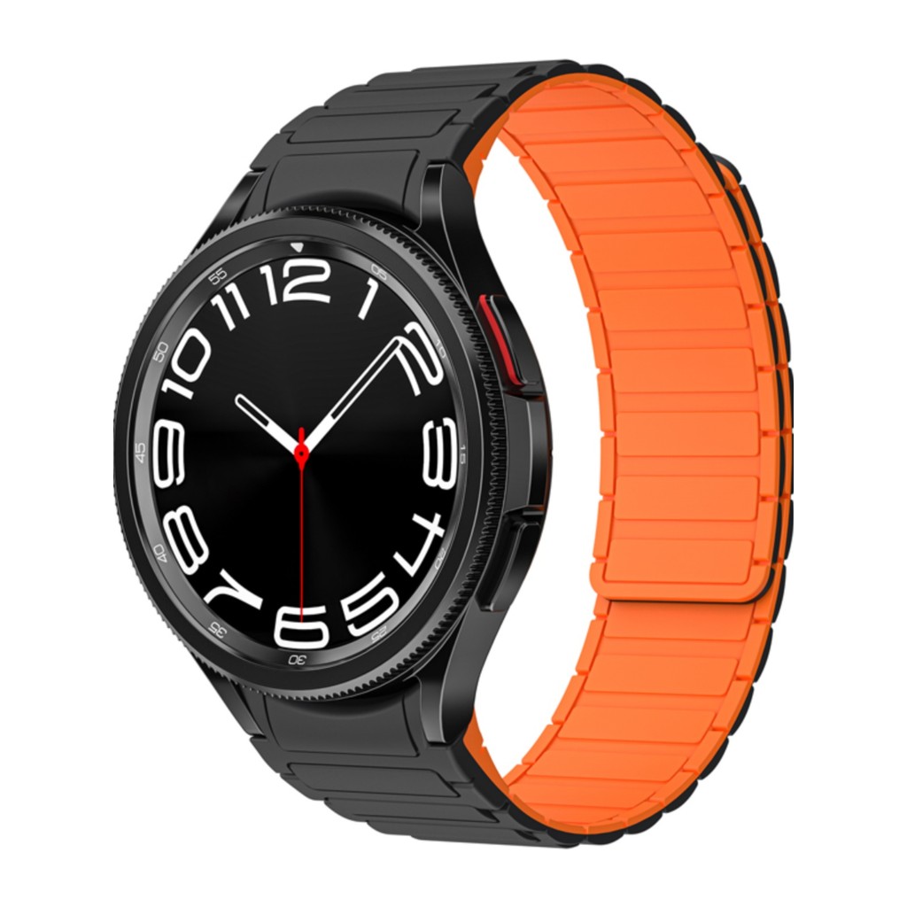 Adequado para Samsung Galaxy watch7/6/5/4/6Classic Pulseira esportiva de Silicone Super magnética