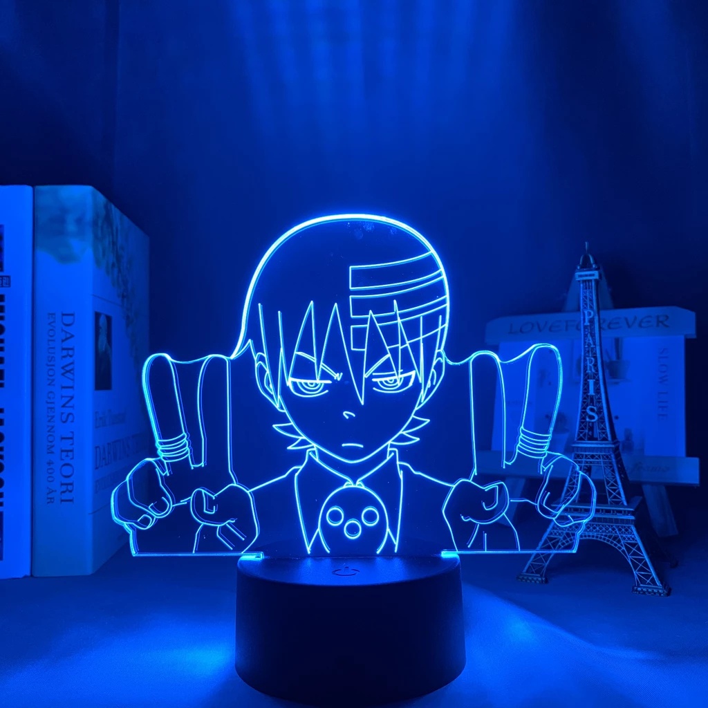 Anime Soul Eater Death Lâmpada Led Noturna 16 Cores Sensor De Toque