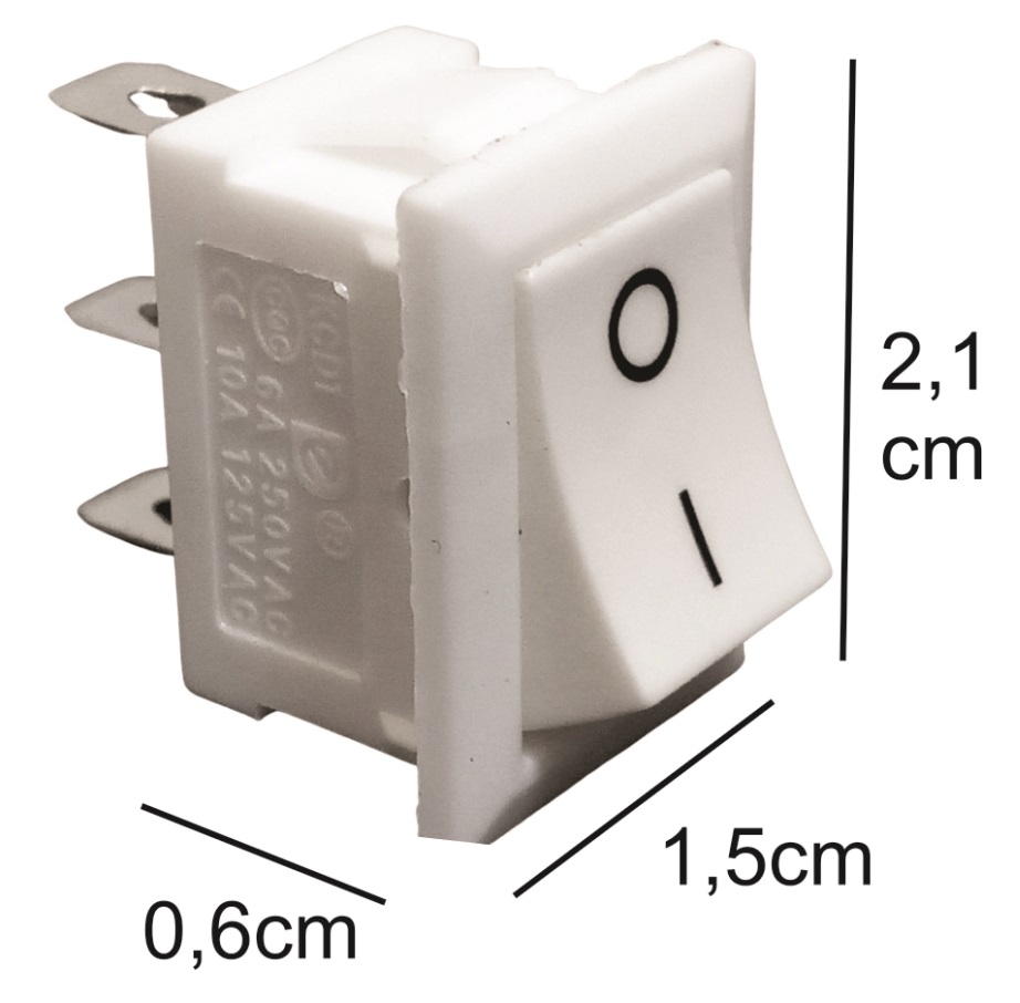 10 Chave Liga Desliga Gangorra 3 Terminais 2 Posições Branca On Off Interruptor Para Luminárias Leds Lâmpadas Abajures