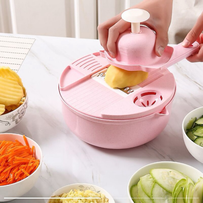 Mini Processador Manual de Alimentos com Corda Retrátil para Trituração Fácil 400ml