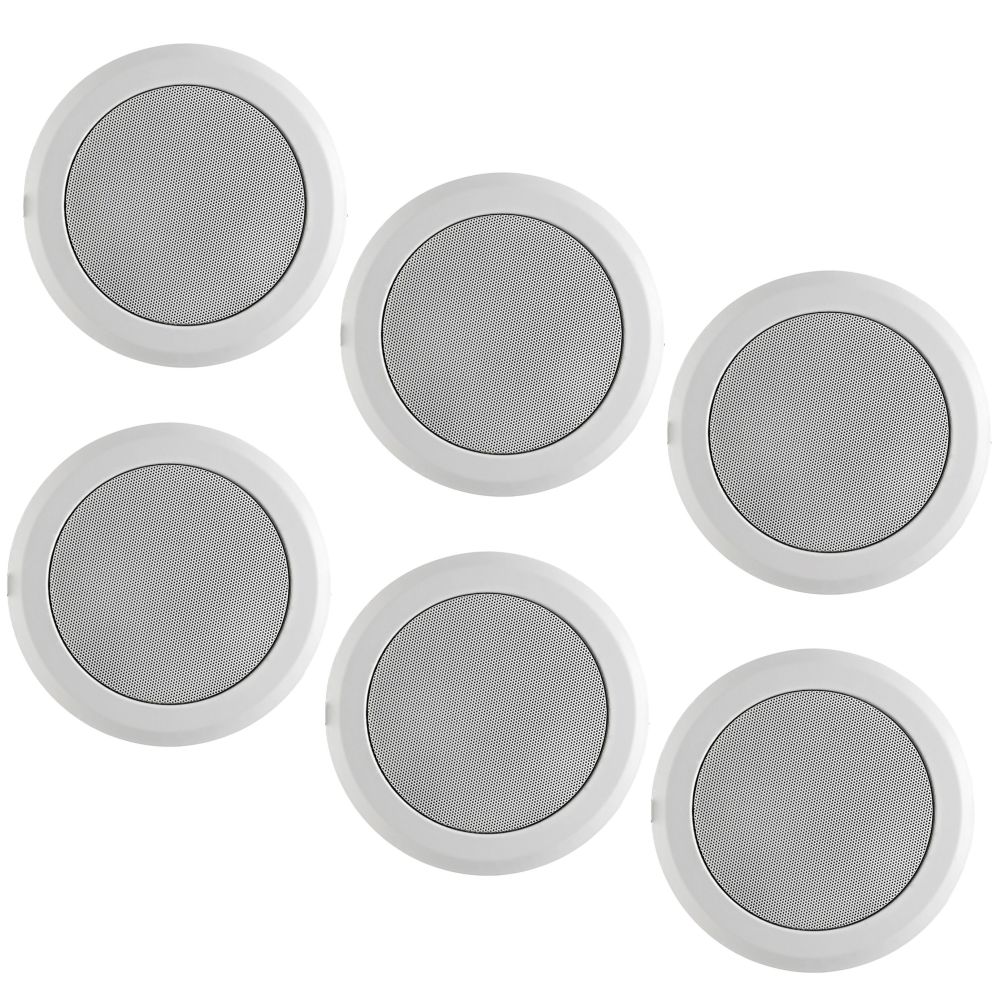 Kit 6 Caixas Acústicas Teto forro gesso Som Ambiente Arandela 330w Rms