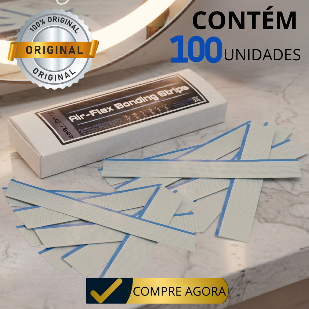 Fitas Adesivas Para Prótese Capilar E Peruca Air Flex Bonding Azul 30 cm x 4.0 cm 100 Unidades