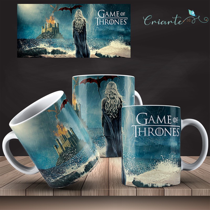 Caneca Porcelana Coleção Game of Thrones Mod 26