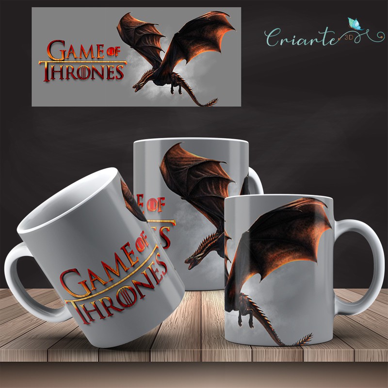 Caneca Porcelana Coleção Game of Thrones Mod 15
