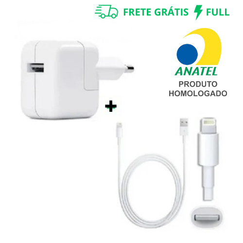 CARREGADOR RÁPIDO IOS / CABO USB + FONTE 15W POWER ADAPTADOR
