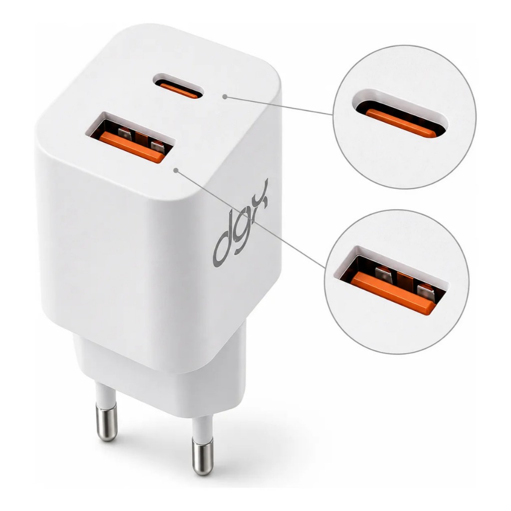 Fonte Carregadora Usb tipo c 20w 2 Entrada Power adapter type c usb fonte carregador Para  17 16 15 14 13 s21