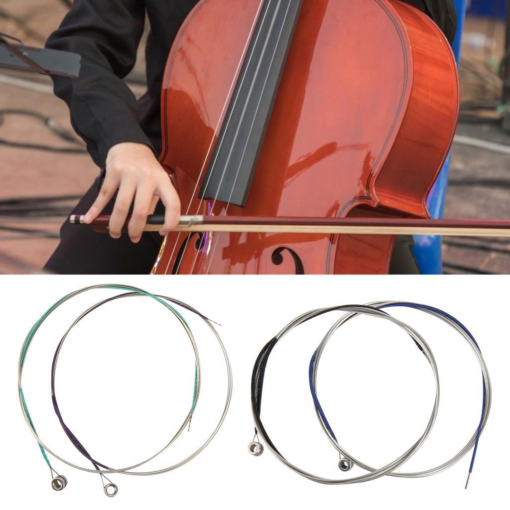 Cordas para viola 4 unidades, ponta esférica banhada a níquel, material de cobre e níquel, núcleo de aço A-1st D-2nd