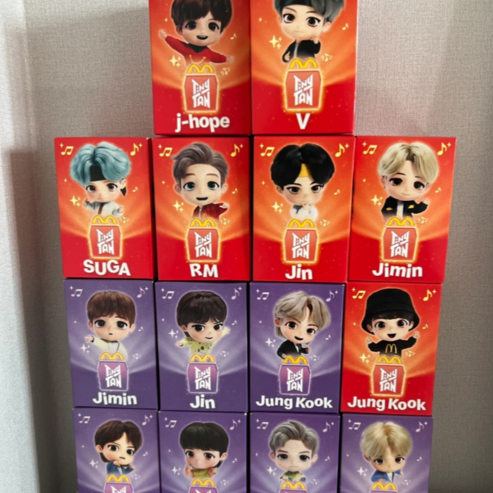 TinyTAN BTS McDonald's Happy Meal Toy | 1st Release Purple / 2nd Encore Red Version