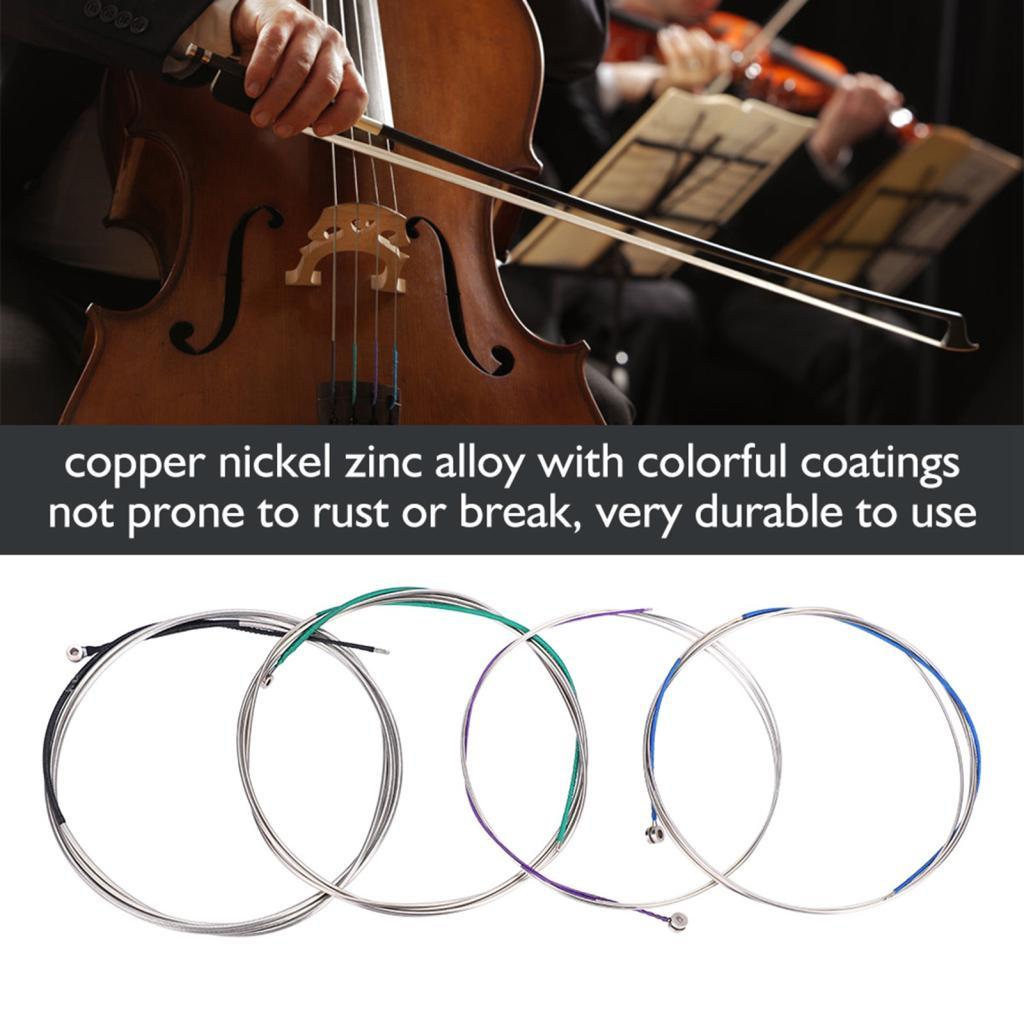 Cordas de violoncelo de liga de zinco e cobre 4/4 3/4 conjunto de cordas de substituição A-1st D-2nd G-3rd C-4th com