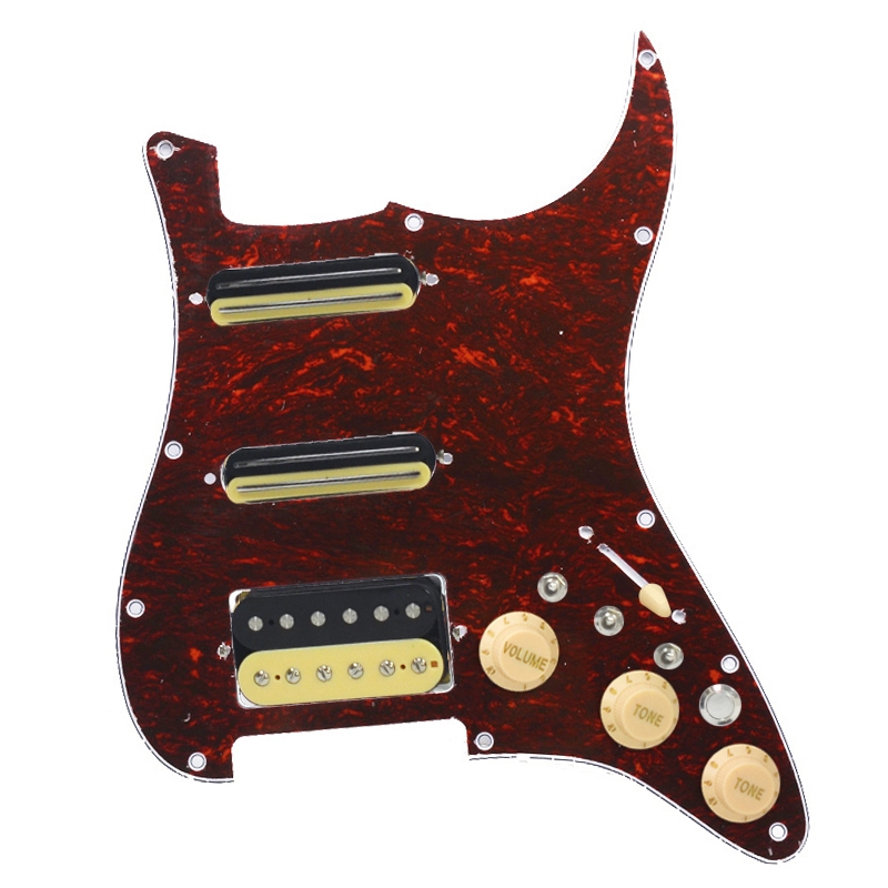 ST Guitar SSH Bobina Divisão Pré-Wired Pickguard Dois Mini Humbucker + Um (9K/15K) + Interruptor De Silência