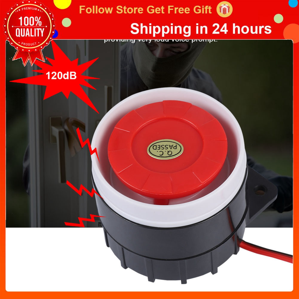Swsww 120dB Mini Red Wired Alarm Buzzer Sistema de som de segurança doméstica: Fácil de instalar, sem necessidade de