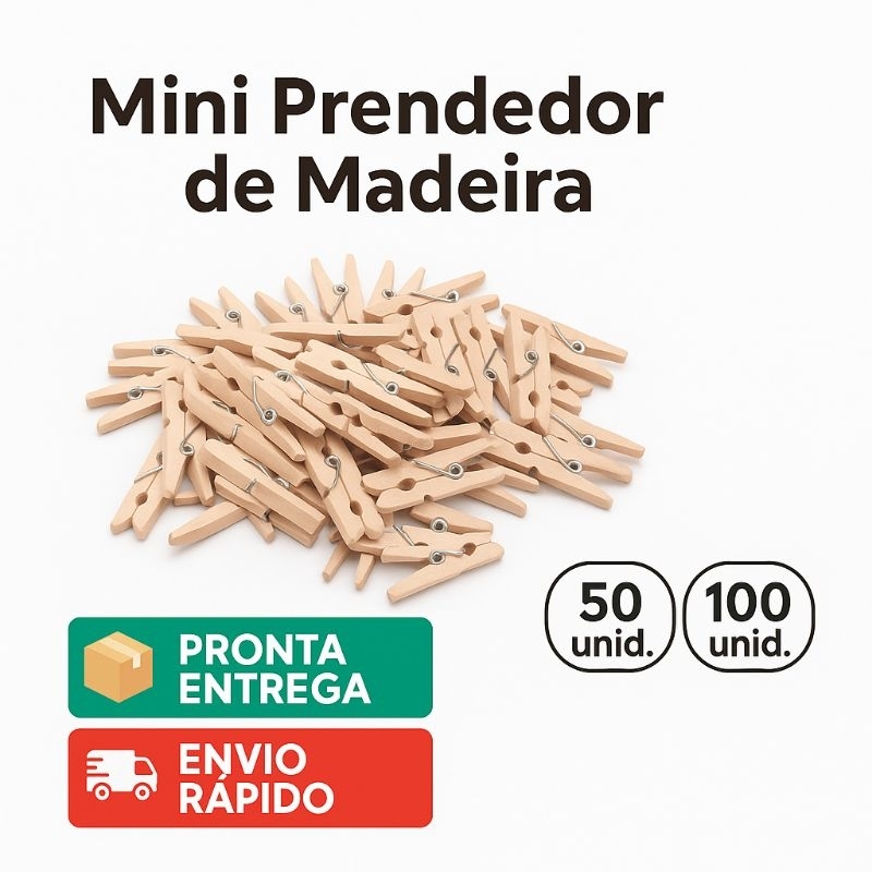 Mini Pregador de Madeira Natural - Varal de Fotos - Lembrancinhas - Drinks - Festa DIY