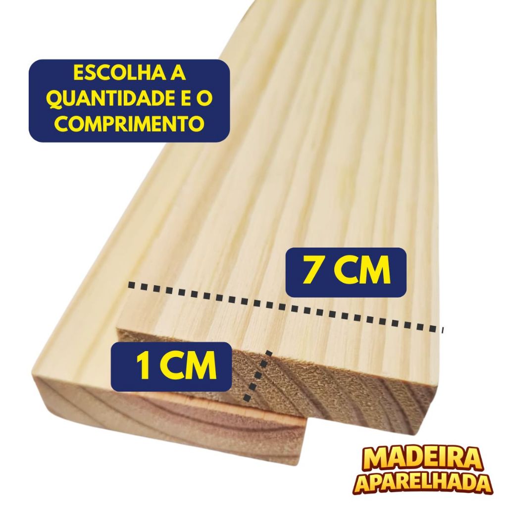 Sarrafo Pinus 7cm X 1cm Madeira Natural Aparelhada Artesanato DIY