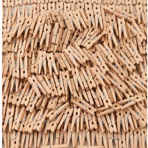 100 Mini Prendedores Pregador Madeira 2,5cm Natural Cru