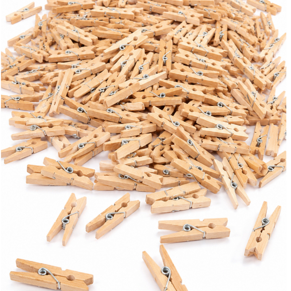 Mini Pregador Prendedor Madeira Natural 3,5cm 200 Unidades