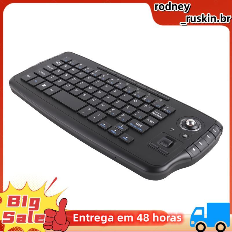 Mini Teclado Ergonômico Sem Fio 2.4G Para Jogos Com 15 Teclas Multimídia E Trackball