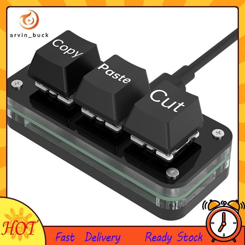 Mini Teclado De Programação Macro De 3 Teclas Para Jogos Photoshop Hotswap Cópia Pasta Macropad Fácil Instalação De Usar
